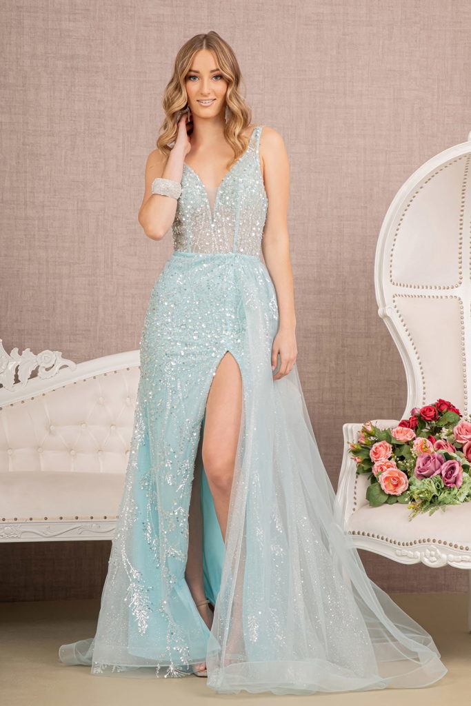 baby blue mermaid dress with sequins