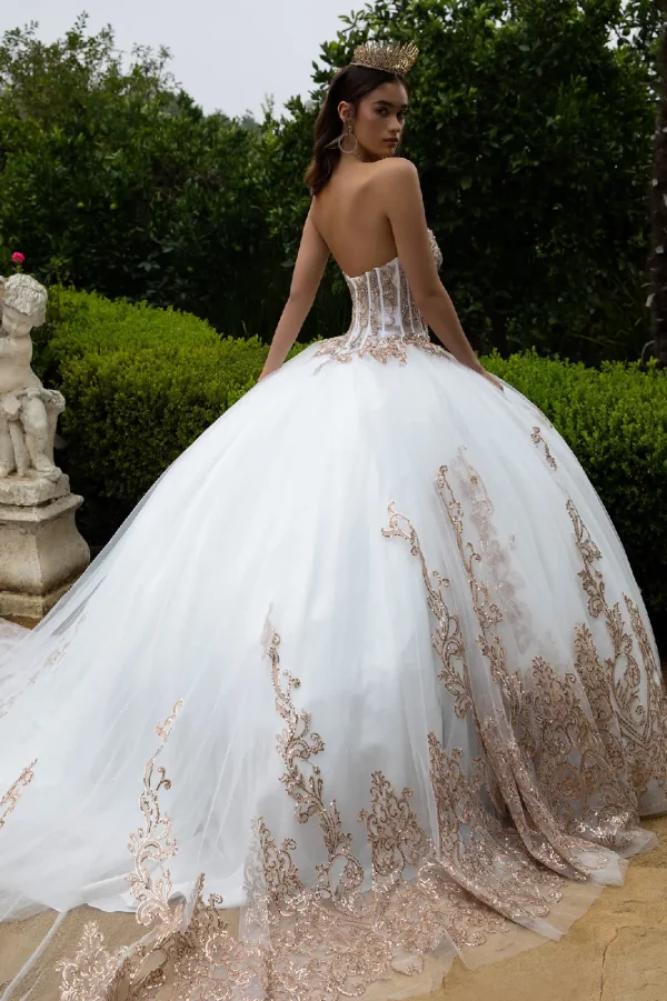 GL3578 Quinceanera Dress with Matching Bead Loop Bolero | GLS GL3578 Quinceanera Dress with Matching Bead Loop Bolero | GLS