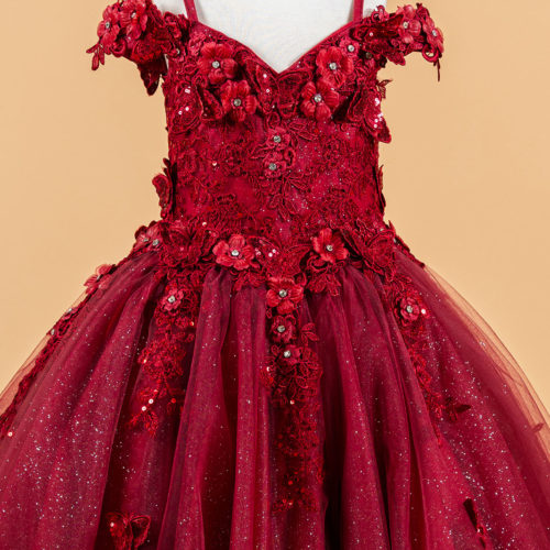 gk117-burgundy-d1-tea-length-kids-new-arrivals-tulle-applique-embroidery-jewel-sequin-glitter-corset-cut-away-shoulder-v-neck-ball-gown