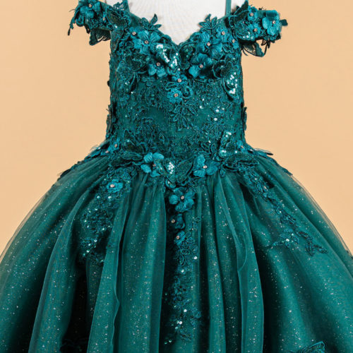 gk117-emerald-green-d1-tea-length-kids-new-arrivals-tulle-applique-embroidery-jewel-sequin-glitter-corset-cut-away-shoulder-v-neck-ball-gown