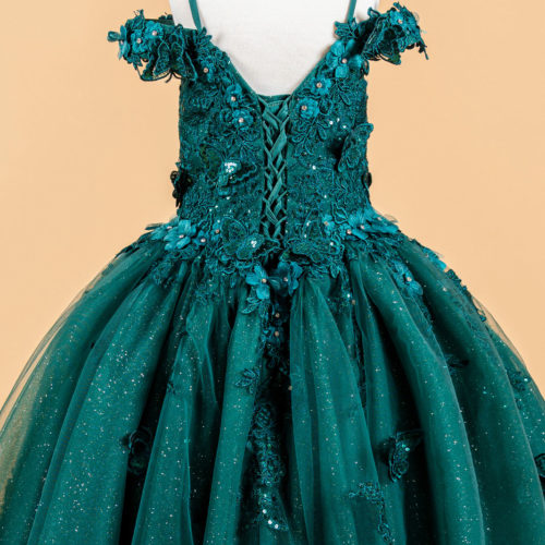 gk117-emerald-green-d2-tea-length-kids-new-arrivals-tulle-applique-embroidery-jewel-sequin-glitter-corset-cut-away-shoulder-v-neck-ball-gown