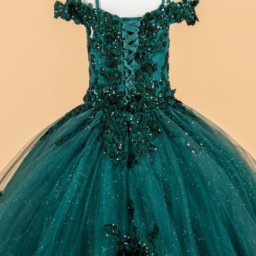 gk121-green-d2-tea-length-kids-new-arrivals-tulle-applique-embroidery-sequin-glitter-corset-cut-away-shoulder-boat-neck-ball-gown