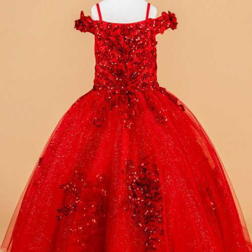 gk121-red-1o-tea-length-kids-new-arrivals-tulle-applique-embroidery-sequin-glitter-corset-cut-away-shoulder-boat-neck-ball-gown