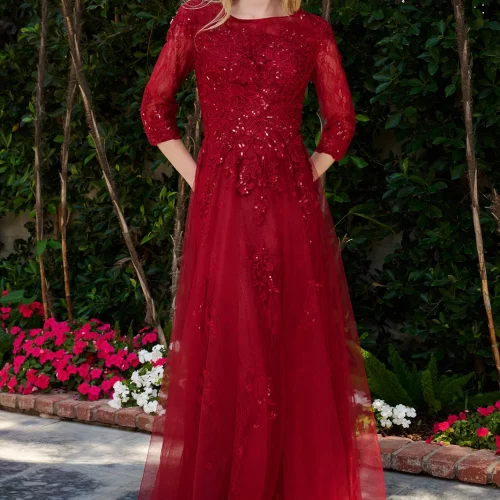 gl3629-burgundy-1o-long-mother-of-bride-lace-mesh-embroidery-sequin-zipper-three-quarter-sleeve-sleeve-boat-neck-a-line