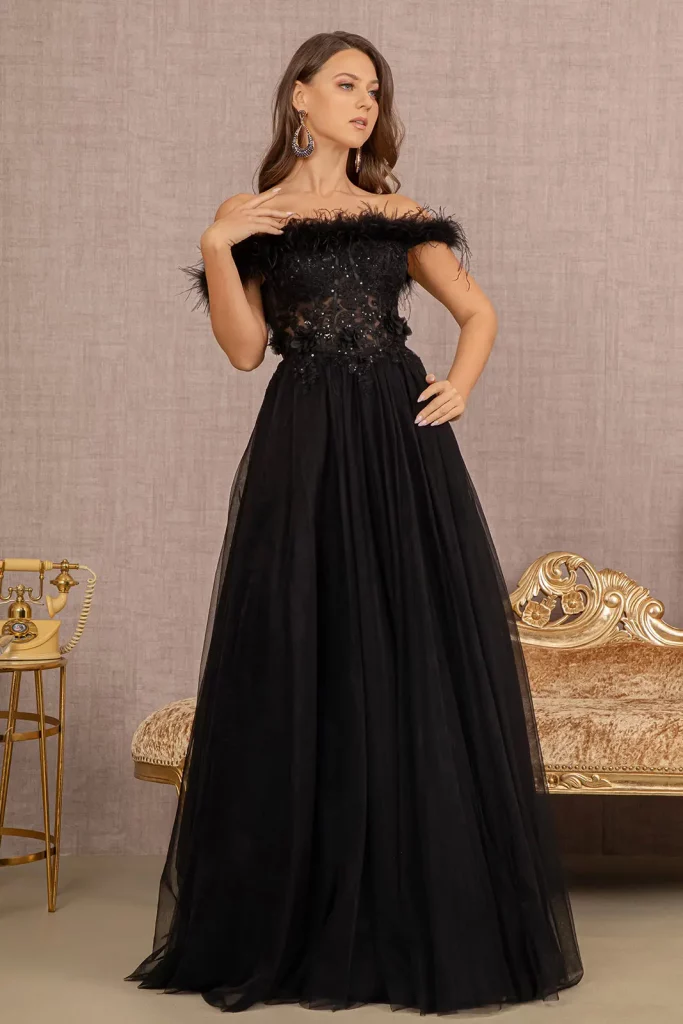 Embroidery Sheer Front Mesh A-line Dress