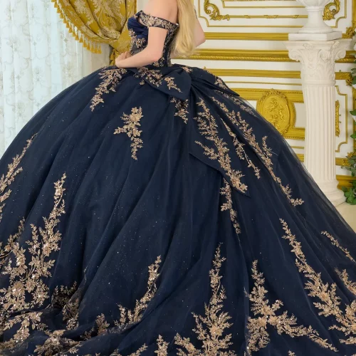 gl3674-navy-gold-2o-tail-quinceanera-new-arrivals-satin-mesh-beads-embroidery-jewel-sequin-glitter-corset-off-shoulder-v-neck-ball-gown