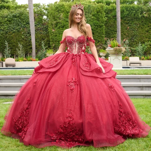 gl3676-burgundy-3o-tail-quinceanera-restock-tulle-applique-beads-embroidery-jewel-sequin-glitter-corset-off-shoulder-v-neck-ball-gown