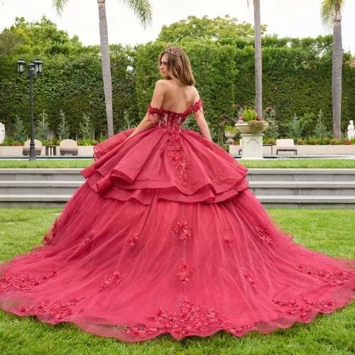 gl3676-burgundy-4o-tail-quinceanera-restock-tulle-applique-beads-embroidery-jewel-sequin-glitter-corset-off-shoulder-v-neck-ball-gown