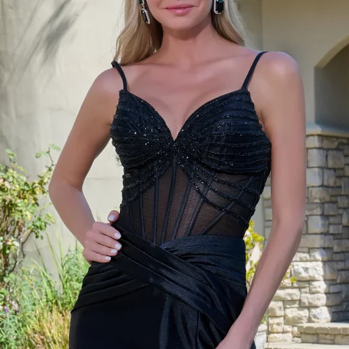 gl3680-black-d1-floor-length-prom-pageant-new-arrivals-satin-mesh-jewel-zipper-spaghetti-strap-v-neck-fitted
