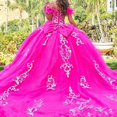 gl3709-fuchsia-2o-tail-quinceanera-new-arrivals-mesh-applique-jewel-sequin-glitter-corset-off-shoulder-v-neck-ball-gown