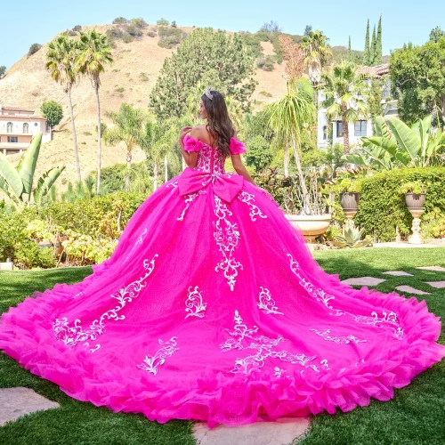gl3709-fuchsia-4o-tail-quinceanera-new-arrivals-mesh-applique-jewel-sequin-glitter-corset-off-shoulder-v-neck-ball-gown