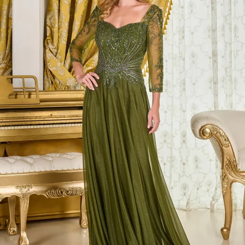 gl3787-olive-1o-floor-length-mother-of-bride-new-arrivals-jersey-mesh-beads-embroidery-jewel-sequin-zipper-three-quarter-sleeve-sleeve-sweetheart-a-line