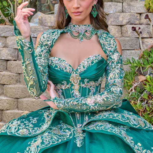 gl3800-emerald-green-d1-tail-quinceanera-new-arrivals-satin-tulle-beads-embroidery-jewel-sequin-glitter-corset-strapless-v-neck-ball-gown