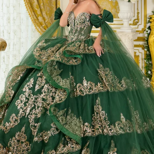 gl3801-green-1o-tail-quinceanera-new-arrivals-tulle-jewel-sequin-glitter-corset-straps-v-neck-ball-gown