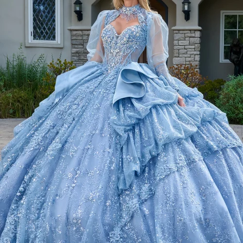gl3806-dusty-blue-1o-tail-quinceanera-new-arrivals-satin-tulle-beads-embroidery-jewel-sequin-glitter-corset-strapless-v-neck-ball-gown