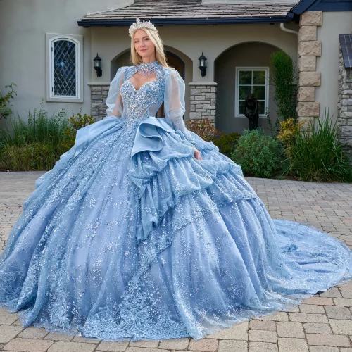 gl3806-dusty-blue-3o-tail-quinceanera-new-arrivals-satin-tulle-beads-embroidery-jewel-sequin-glitter-corset-strapless-v-neck-ball-gown