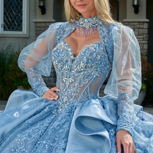 gl3806-dusty-blue-d1-tail-quinceanera-new-arrivals-satin-tulle-beads-embroidery-jewel-sequin-glitter-corset-strapless-v-neck-ball-gown