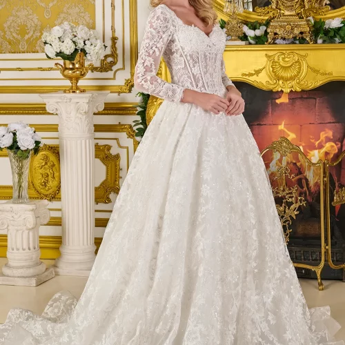 gl3819-off-white-1o-tail-wedding-gowns-new-arrivals-mesh-beads-embroidery-sequin-glitter-corset-three-quarter-sleeve-sleeve-v-neck-ball-gown