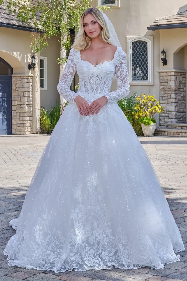 gl3820-off-white-1o-tail-wedding-gowns-new-arrivals-satin-mesh-beads-embroidery-sequin-corset-long-sleeve-v-neck-ball-gown