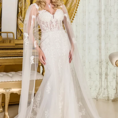 gl3829-off-white-1o-tail-wedding-gowns-new-arrivals-mesh-applique-beads-embroidery-sequin-glitter-corset-cape-sleeve-v-neck-trumpet