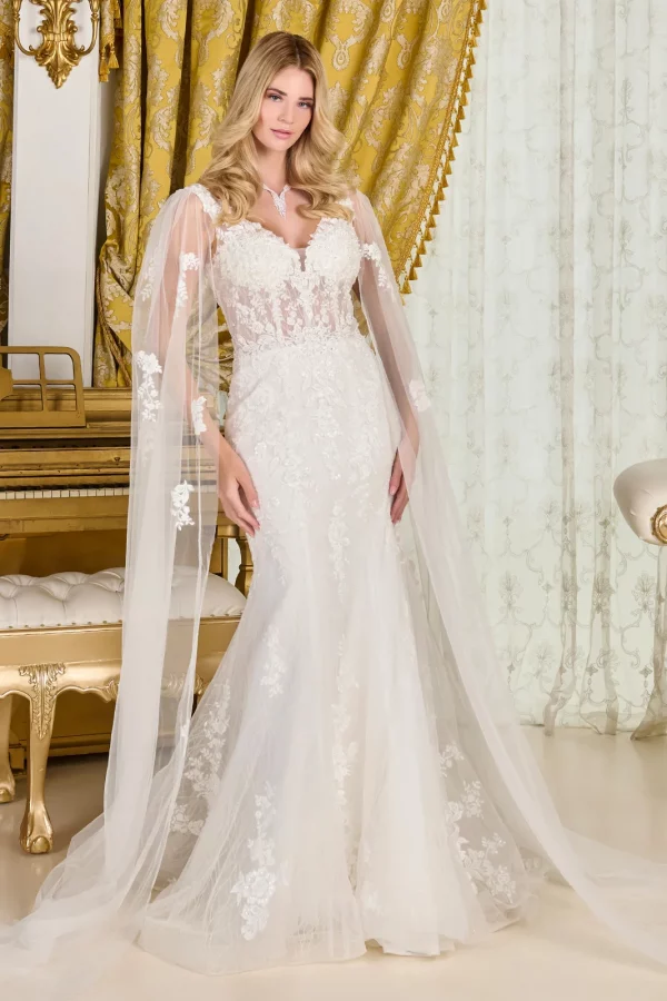 gl3829-off-white-1o-tail-wedding-gowns-new-arrivals-mesh-applique-beads-embroidery-sequin-glitter-corset-cape-sleeve-v-neck-trumpet