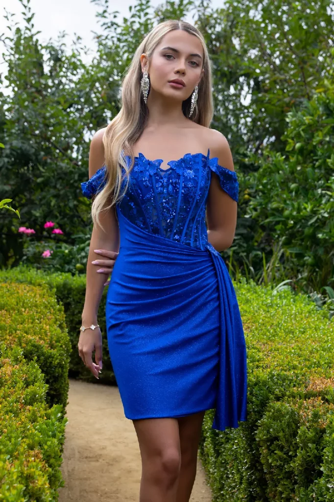 ROYAL BLUE cocktail short dress