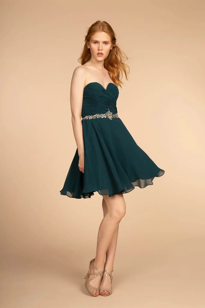 teal short homecoming cocktail date night dress
