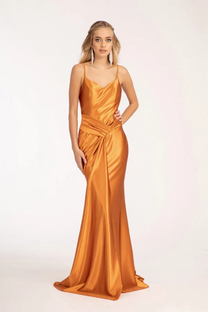 sienna long prom pageant bridesmaid satin open zipper dress