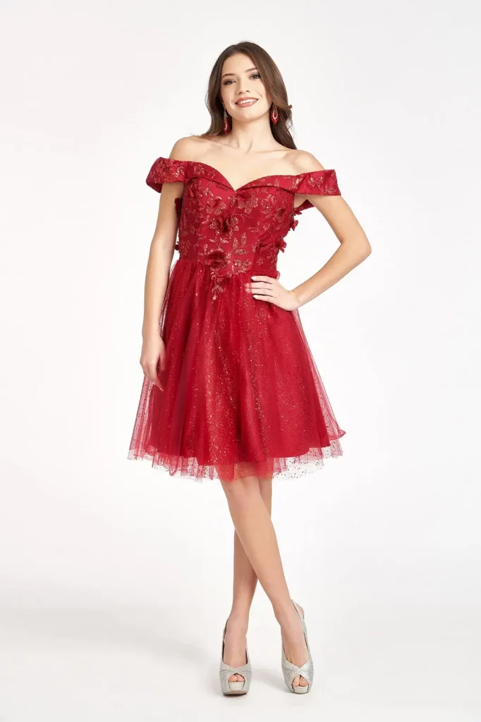 burgundy short homecoming cocktail damas mesh dress