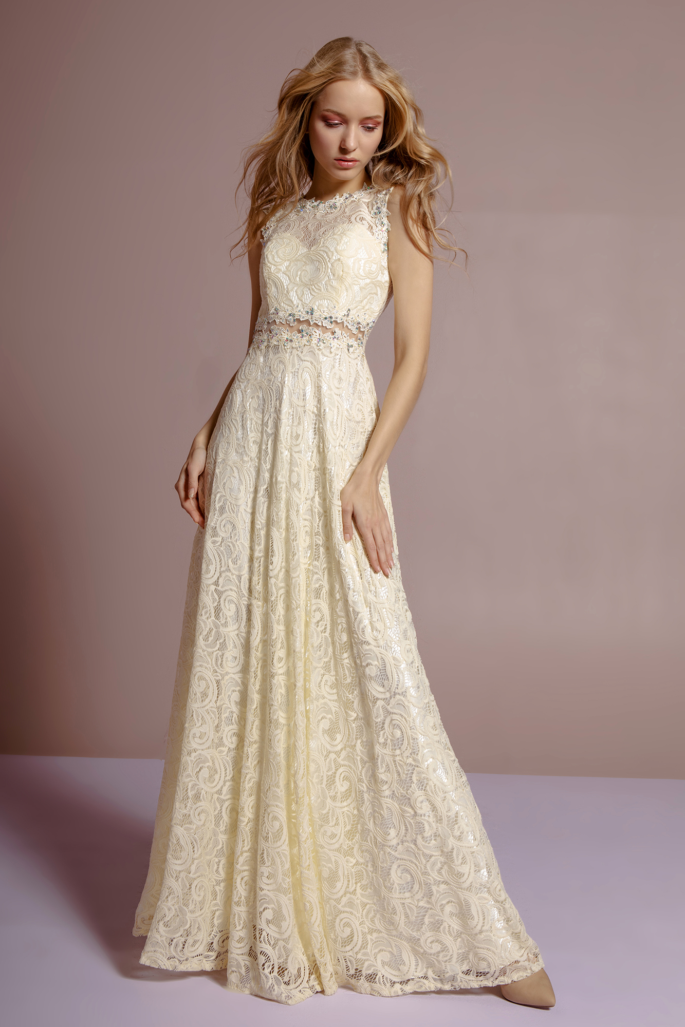woman in white embroidered gown