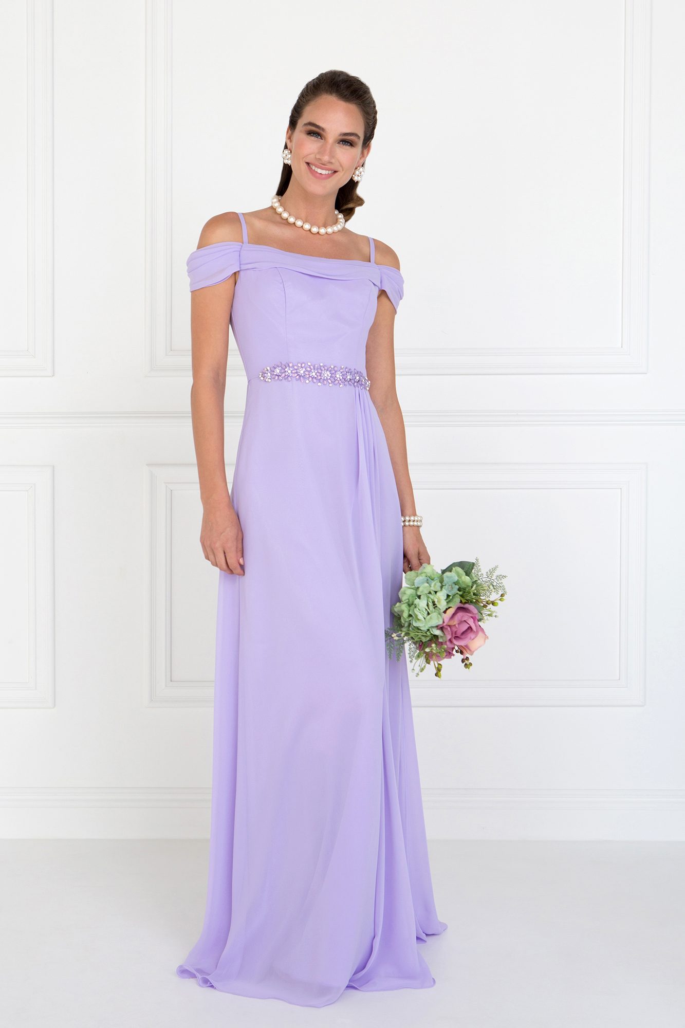 woman in lilac gown