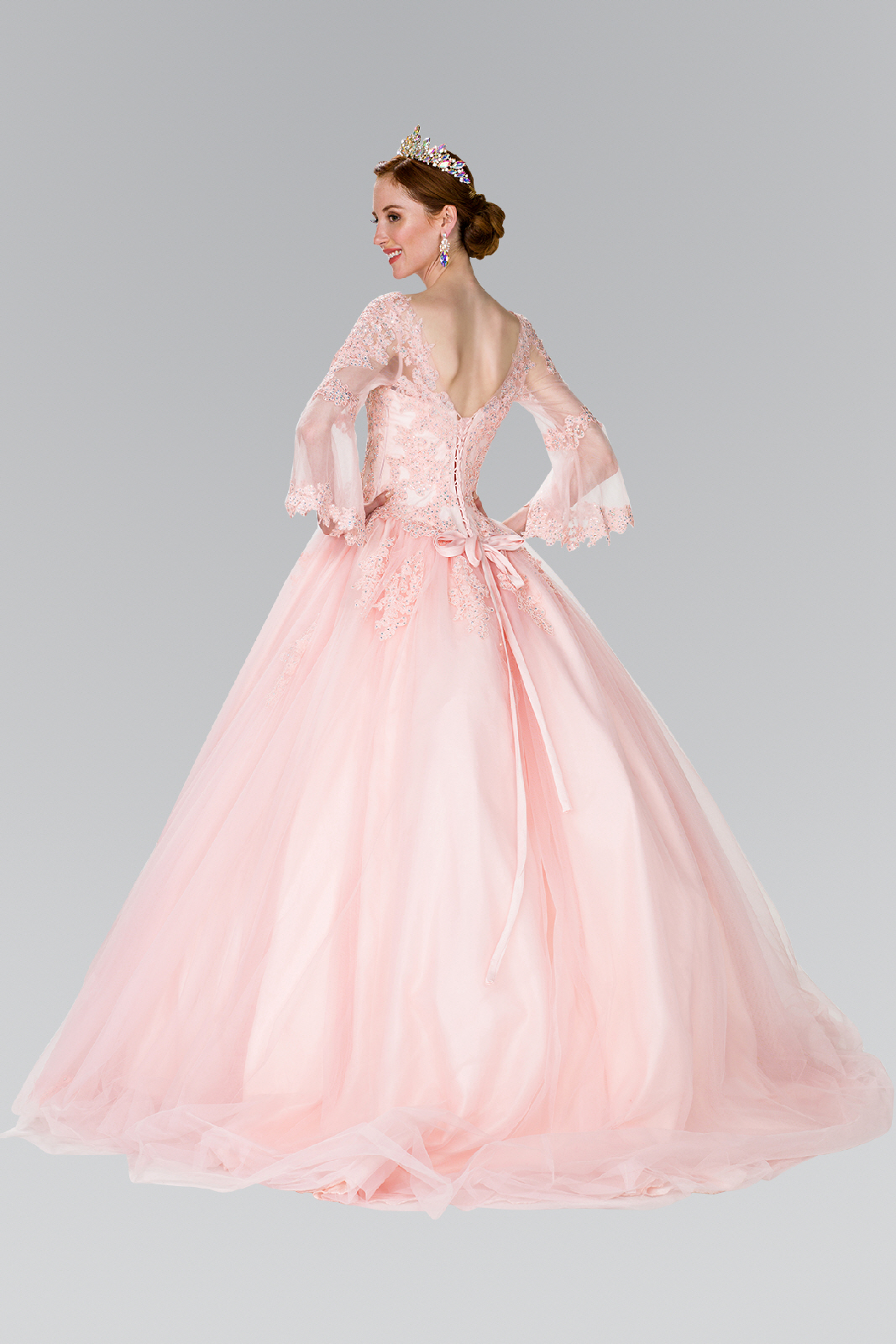 Back Side of Pink Quinceanera Dress