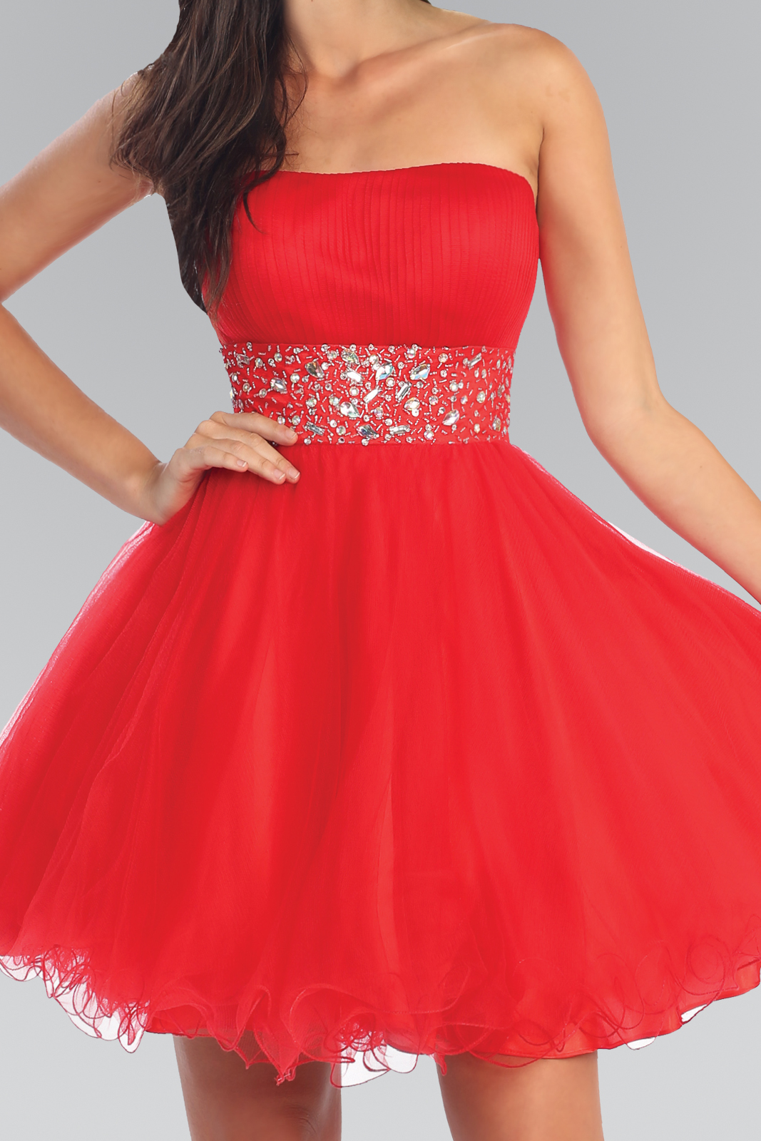 GS1053 Red Homecoming Dress Front